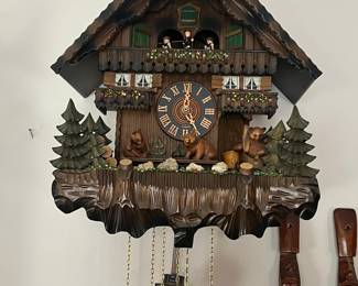 Black Forest Cuckoo Clock with Bears and Dancers