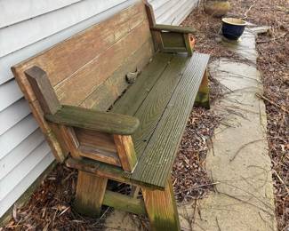 Wooden Garden Bench with Green Finish