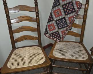 Ladder back chairs w/rattan seats