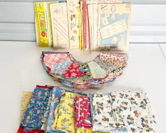 94 VintageSewingPatternsQuiltBlocksFabricScrap