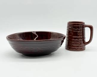 130 VintageMarcrestBrownStonewareDishMug