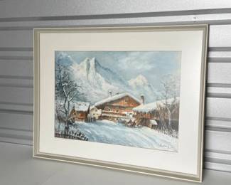 93 OriginalWinterScapeFramedPaintingSigned