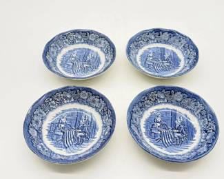 126 VintageLibertyBlueBetsyRossPatternFruitBowls