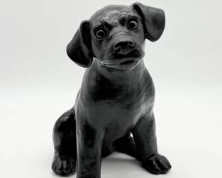 15 UniversalStatuary1985ResinBlackLabradorStatue