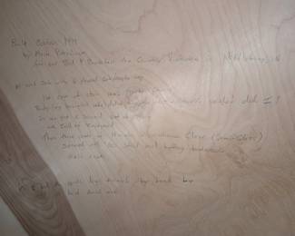 Written history of custom built dining room table