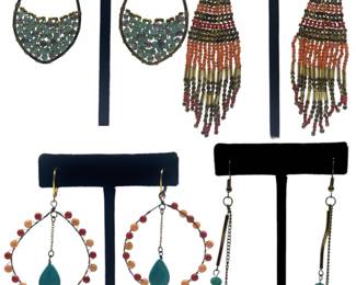 Beaded earrings set of 4