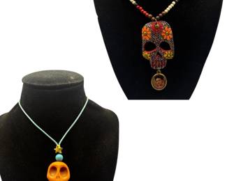 Skull necklaces set of 2