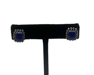 925 Sterling Silver Lapis Lazuli Stud Earrings