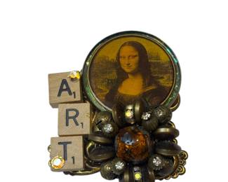 Funky, Mixed-Media Art Pin