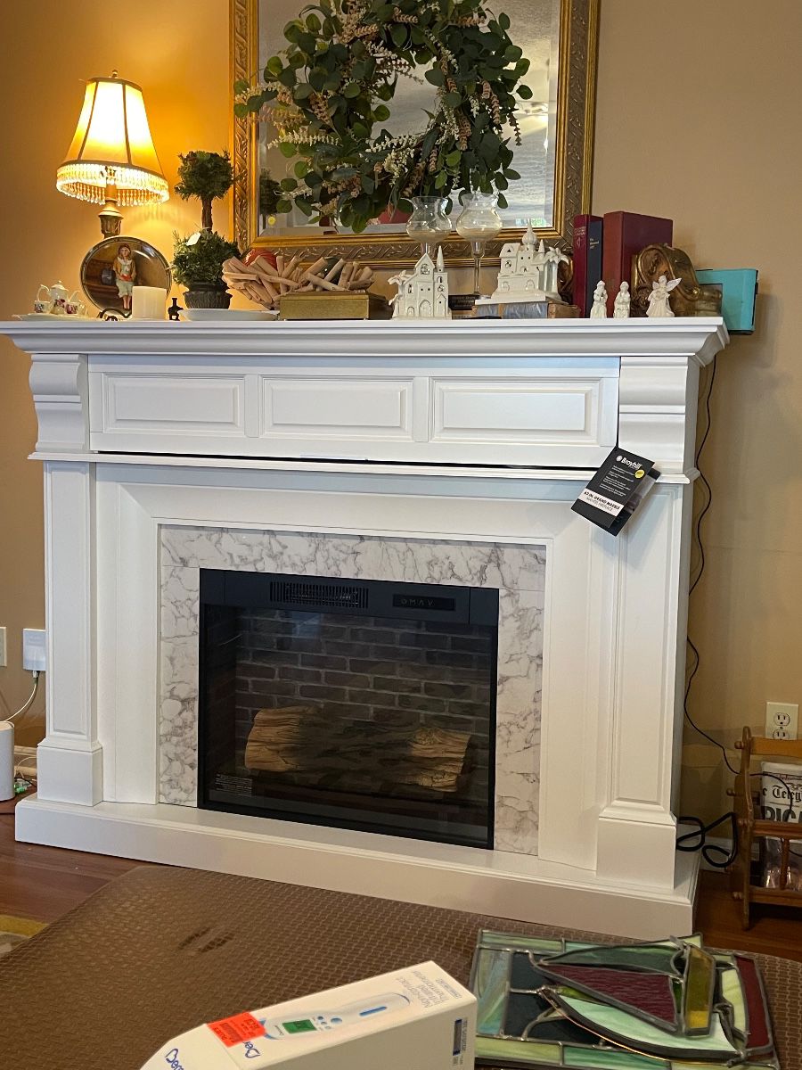 Broyhill 62 inch Marble Mantle Electric Fireplace Ambiance w/heater