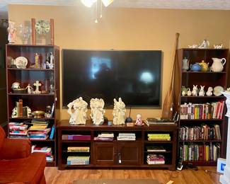 Sony TV, TV Console & Shelves. Boat Oar & Home Interior Nativity