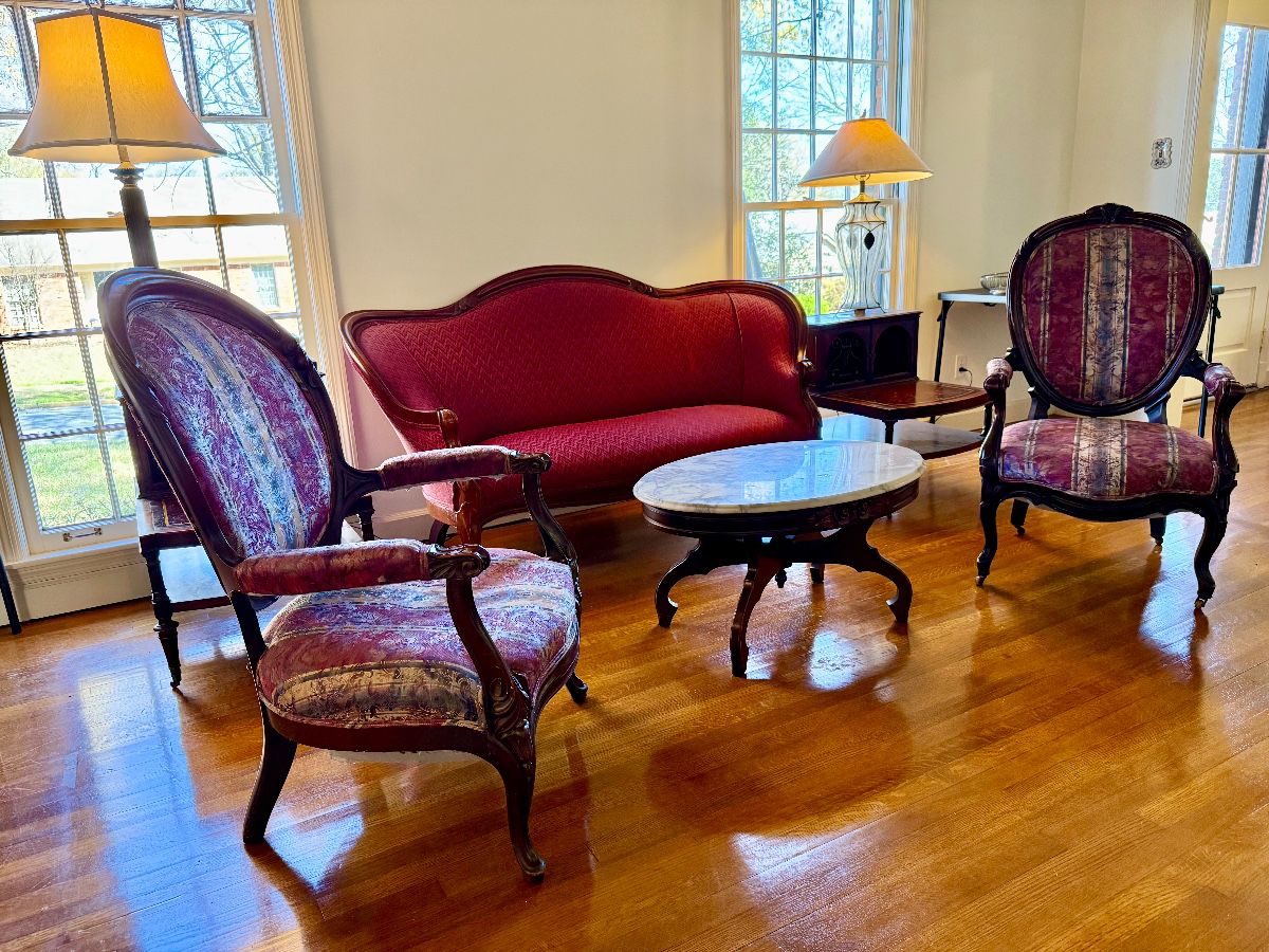 Vintage sofa, chairs and end tables 