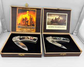 Pocket knives with presidential decor