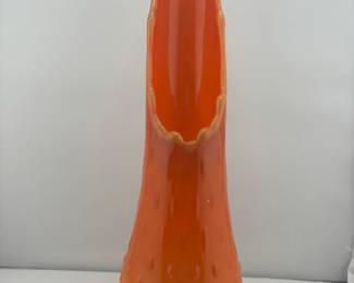 LE Smith Bittersweet Orange 3 Toed Hobnail Swung Vase
