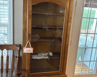 Gun cabinet with lighting, built in shelving, key