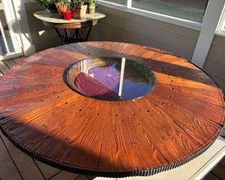 Table made from Wood Gear/Mechanism from Peanut Mill in Suffolk Virginia