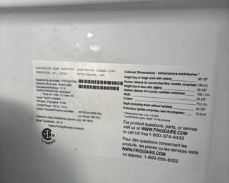Frigidaire Refrigerator 2019