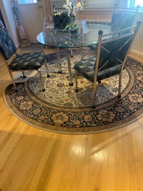 8 ft Round Handmade Oriental / M.C.M. Round Table Chromecraft 