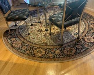 8 ft Round Handmade Oriental / M.C.M. Round Table Chromecraft 