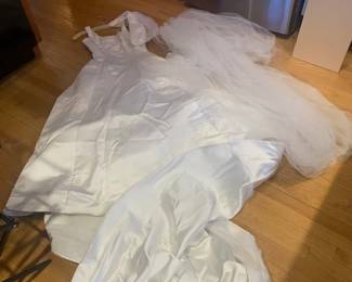 Satin  Wedding Dress / w trail 