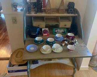 Art Nouveau  Style painted Slant Top Desk