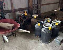 Antique Milk Cans/ Crates