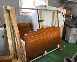 Antique Oak Headboard and frame