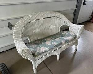 Antique Wicker Bench