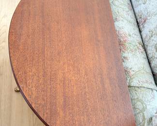Federal Mahogany Pedestal Trifid Demi-Lune Side Table