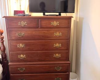 HENKEL HARRIS Solid Wild Black Cherry Chippendale Chest on Chest