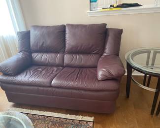 Leather loveseat 