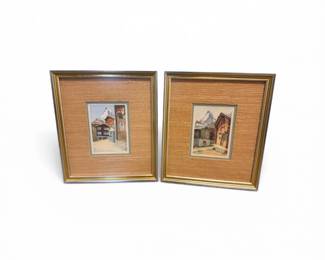 38 Setof2FramedZermattWatercolorPaintingsSignedHunter