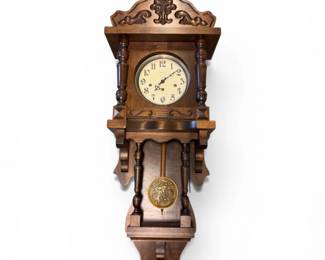 69 LargeAnsoniaPendulumWallClockWoodCasewKeys