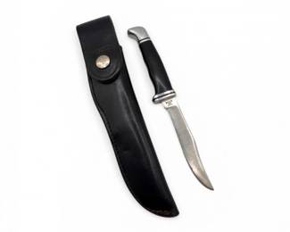 112 Buck102FixedBladeKnifewBlackHandleSheath