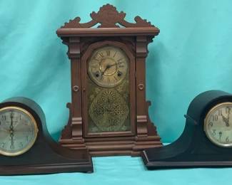 3 Antique Mantel Clocks