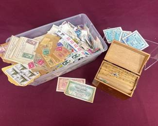 Collection of Stamps, Belgian, And German Notes