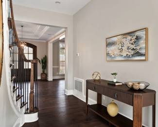 hall table, decor, art