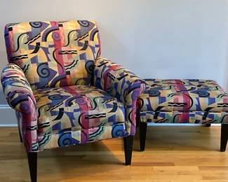 Abstract Chair Ottoman