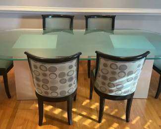 Glass Top Dining Room Table Set
