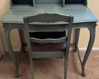 Hand painted desk and chair - sold as a set
