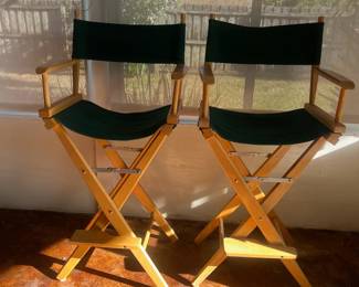 Pair of vintage style director's chairs w/canvas seat and backrests