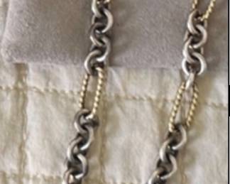 David Yurman sterling & gold link chain (earrings have sold)