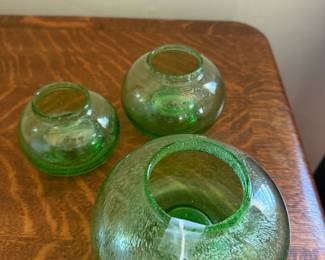 Set of 3 bubble glass tea lights