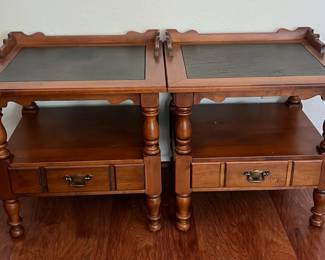 Pair of Tell City Chair Company Young Republic Line maple end tables 