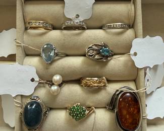 Sterling and 14k gold rings