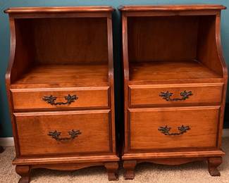 Pair of Cherry Wood Chippendale Nightstands