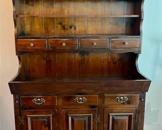 Solid wood hutch cabinet
