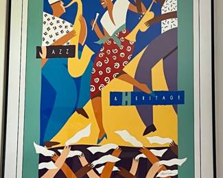 Official 1992 New Orleans Jazz & Heritage Festival Poster by artist Agathe de Bailliencourt