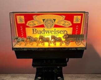 Vintage BUDWEISER Clydesdale Horses Beer Sign
