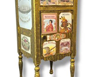 Exceptional POPS CASEY (American, 20th C.) Folk Art Painted Nightstand